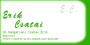 erik csatai business card